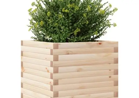 Jardinieră de grădină, 50x50x45,5 cm, lemn masiv de pin - 4/5