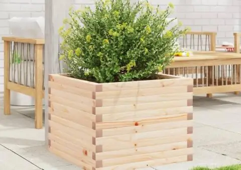 Jardinieră de grădină, 60x60x45,5 cm, lemn masiv de pin - 3/5