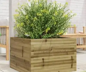 vidaXL Jardinieră de grădină, 70x70x45,5 cm, lemn de pin impregnat