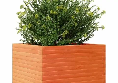 Jardinieră grădină, maro ceruit, 70x70x45,5 cm, lemn masiv pin - 4/5