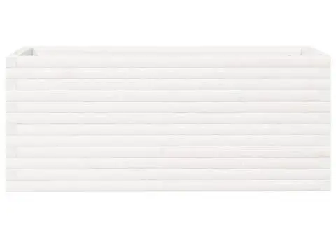 Jardinieră de grădină, alb, 110x40x45,5 cm, lemn masiv de pin - 5/5