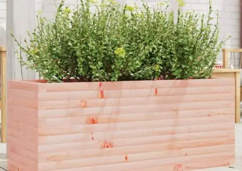 Jardinieră de grădină, 110x40x45,5 cm, lemn masiv Douglas - 1/5