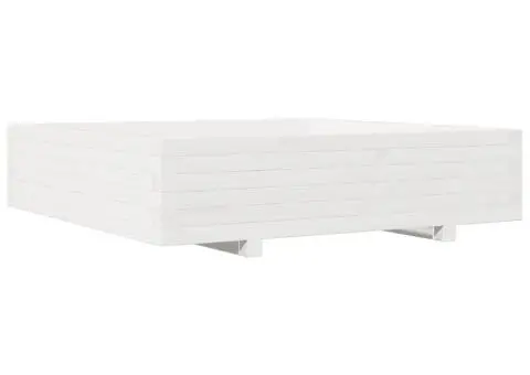 Jardinieră de grădină, alb, 100x100x26,5 cm, lemn masiv de pin - 2/5