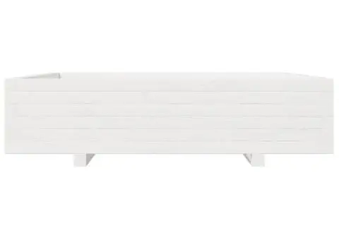 Jardinieră de grădină, alb, 100x100x26,5 cm, lemn masiv de pin - 5/5