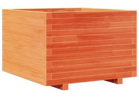 Jardinieră grădină, maro ceruit, 70x70x49,5 cm, lemn masiv pin - 2/5