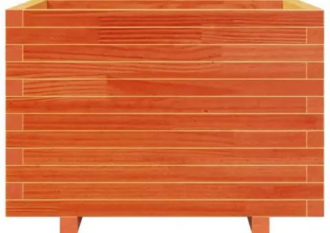 Jardinieră grădină, maro ceruit, 70x70x49,5 cm, lemn masiv pin - 5/5