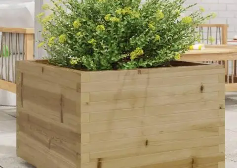 Jardinieră de grădină, 70x70x49,5 cm, lemn de pin impregnat - 1/5