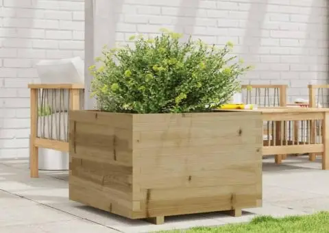 Jardinieră de grădină, 70x70x49,5 cm, lemn de pin impregnat - 3/5