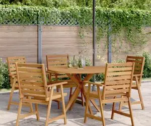 vidaXL Set mobilier de grădină, 6 piese, lemn masiv de acacia