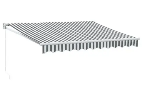 Copertină retractabilă antracit/alb, 3x2,5 m, textil/aluminiu - 2/5