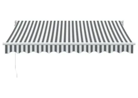 Copertină retractabilă antracit/alb, 3x2,5 m, textil/aluminiu - 3/5
