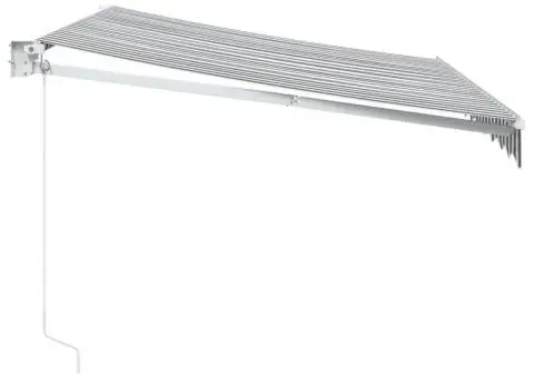 Copertină retractabilă antracit/alb, 3x2,5 m, textil/aluminiu - 4/5