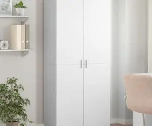 vidaXL Pantofar, alb, 80 x 39 x 178 cm, PAL
