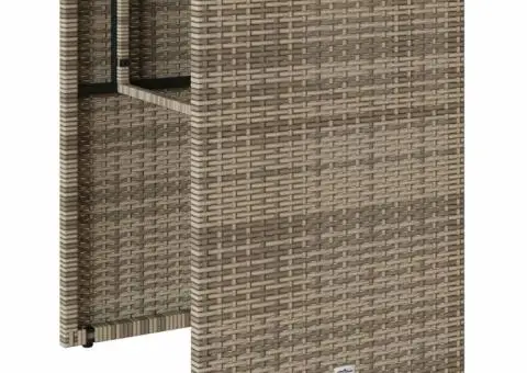 Set bistro de grădină cu perne, 3 piese, gri, poliratan - 4/5