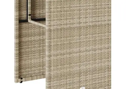 Set bistro cu perne, 3 piese, gri deschis, poliratan - 4/5