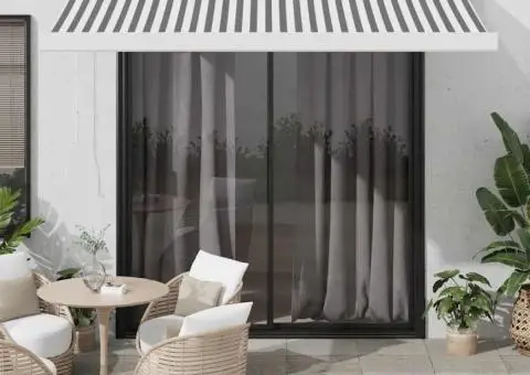 Copertină retractabilă antracit/alb, 3,5x2,5 m, textil/aluminiu - 1/5