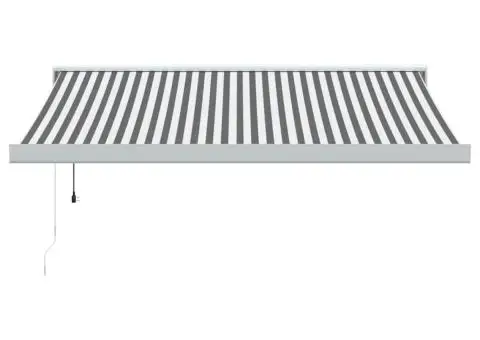 Copertină retractabilă antracit/alb, 3,5x2,5 m, textil/aluminiu - 2/5