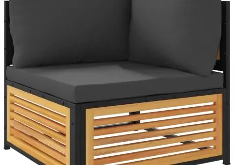 Canapea de colț de grădină, cu perne, lemn masiv acacia - 2/5