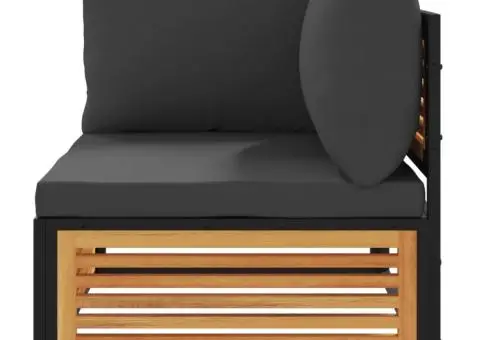 Canapea de colț de grădină, cu perne, lemn masiv acacia - 4/5