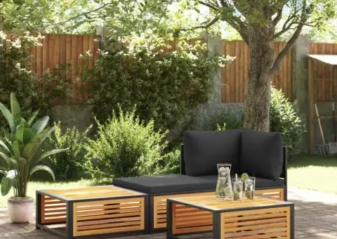 Masă de grădină, 68x68x30 cm, lemn masiv de acacia - 3/5