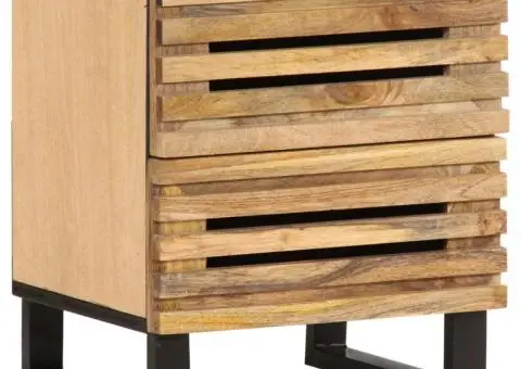 Noptieră, 40x34x46 cm, lemn masiv de mango brut - 1/5