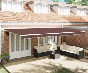 vidaXL Copertină retractabilă manual, maro, 600x300 cm