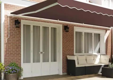 Copertină retractabilă manual, maro, 600x300 cm - 3/5