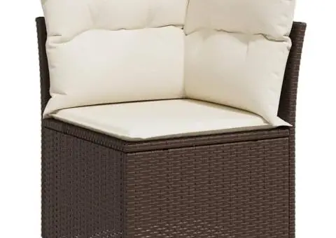 Set canapele de grădină cu perne, 8 piese, maro, poliratan - 4/5