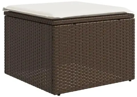 Set canapele de grădină cu perne, 6 piese, maro, poliratan - 4/5