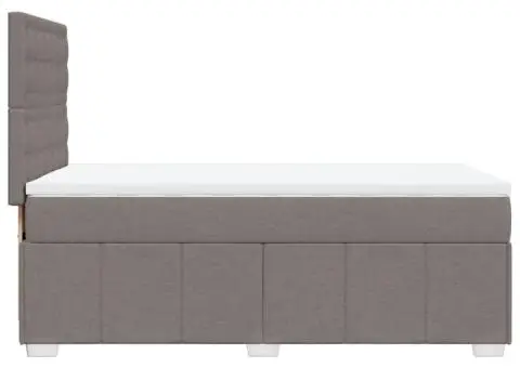 Pat box spring cu saltea, gri taupe, 90x200 cm, textil - 5/5