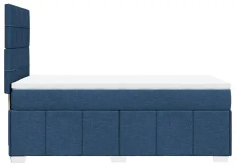 Pat box spring cu saltea, albastru, 90x200 cm, textil - 5/5