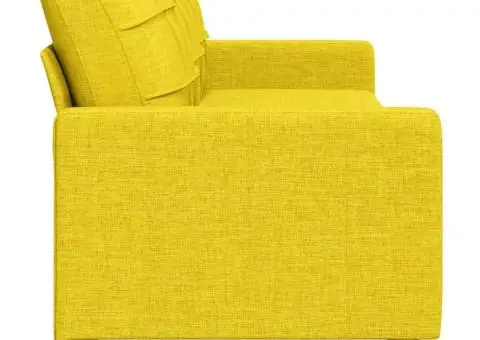 Canapea cu 3 locuri, galben deschis, 210 cm, material textil - 5/5