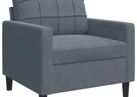 Fotoliu canapea, gri închis, 60 cm, catifea - 2/5