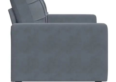 Fotoliu canapea, gri închis, 60 cm, catifea - 5/5