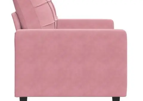 Canapea de o persoană, Roz, 60 cm, catifea - 5/5
