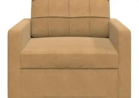 Fotoliu canapea, Maro, 60 cm, catifea - 4/5