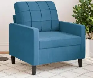 vidaXL Canapea de o persoană, Albastru, 60 cm, catifea