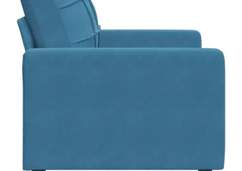 Canapea de o persoană, Albastru, 60 cm, catifea - 5/5