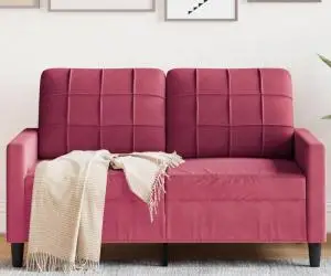 vidaXL Canapea cu 2 locuri, roșu vin, 120 cm, catifea