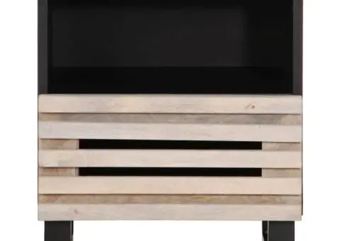 Noptieră, 40x34x46 cm, lemn masiv mango albit - 3/5