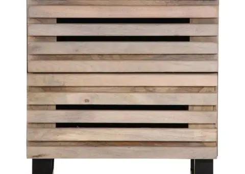 Noptieră, 40x34x46 cm, lemn masiv mango albit - 3/5