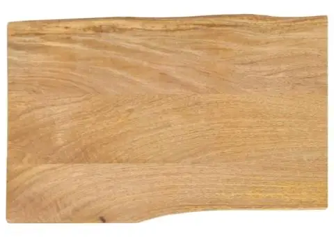 Blat masă cu margini naturale, 70x40x2,5 cm, lemn masiv mango - 1/5