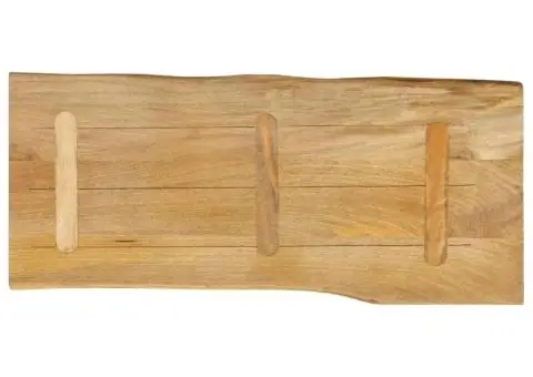 Blat masă cu margini naturale, 90x40x2,5 cm, lemn masiv mango - 5/5