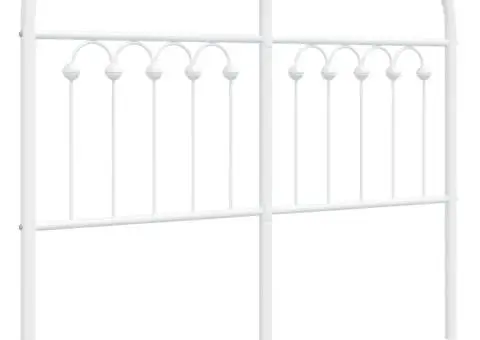 Tăblie de pat metalică, alb, 120 cm - 2/5