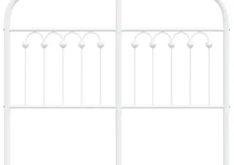 Tăblie de pat metalică, alb, 120 cm - 4/5