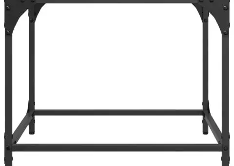 Măsuță de cafea, blat din sticlă negră, 50x50x40 cm, oțel - 5/5