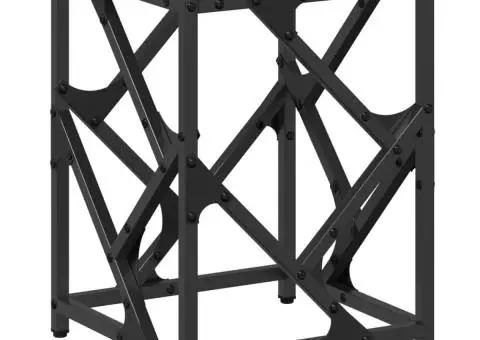 Măsuță de cafea, blat din sticlă negră, 30x30x41 cm, oțel - 2/5