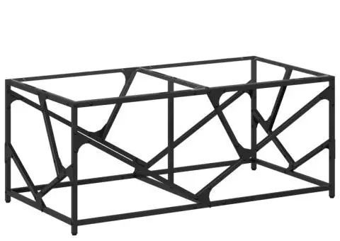 Măsuță de cafea blat din sticlă transparentă 98,5x50x41 cm oțel - 2/5
