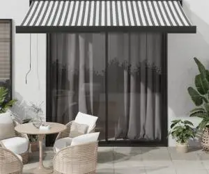 vidaXL Copertină retractabilă antracit/alb, 3,5x2,5 m, textil/aluminiu