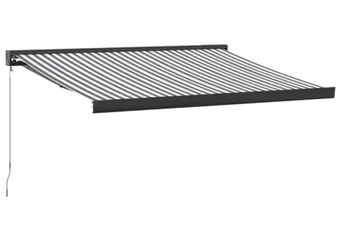 Copertină retractabilă antracit/alb, 3,5x2,5 m, textil/aluminiu - 2/5